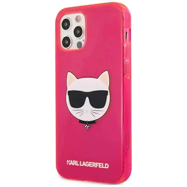 Чохол Karl Lagerfeld Glitter Choupette Fluo для iPhone 12 | 12 Pro Pink (KLHCP12MCHTRP)