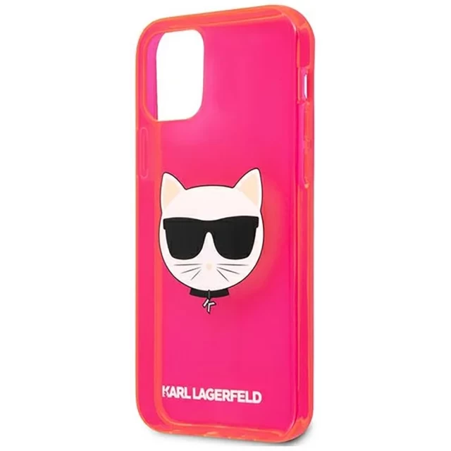 Чохол Karl Lagerfeld Glitter Choupette Fluo для iPhone 12 | 12 Pro Pink (KLHCP12MCHTRP)