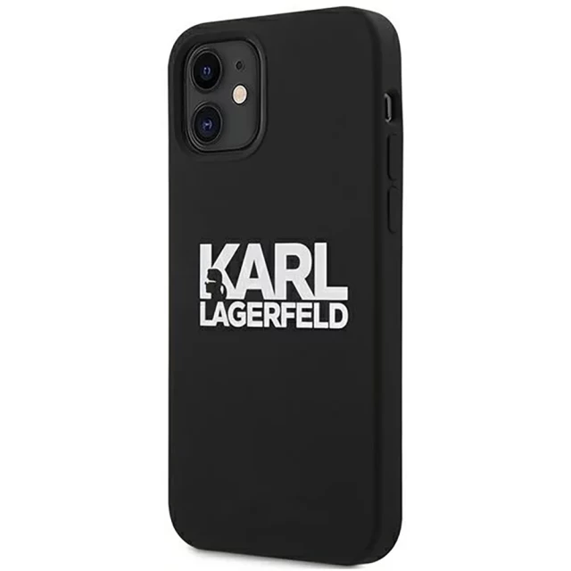 Чехол Karl Lagerfeld Silicone Stack Logo для iPhone 12 mini Black (KLHCP12SSLKLRBK)
