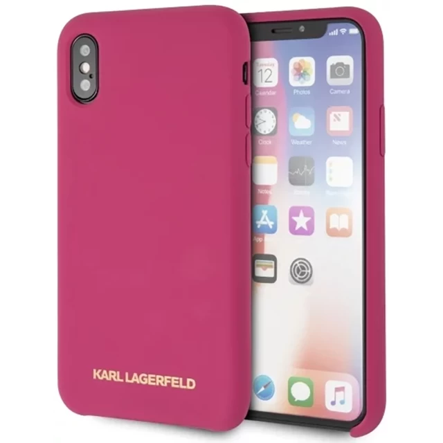 Чохол Karl Lagerfeld Silicone для iPhone XS/X Pink (KLHCPXSLROG)
