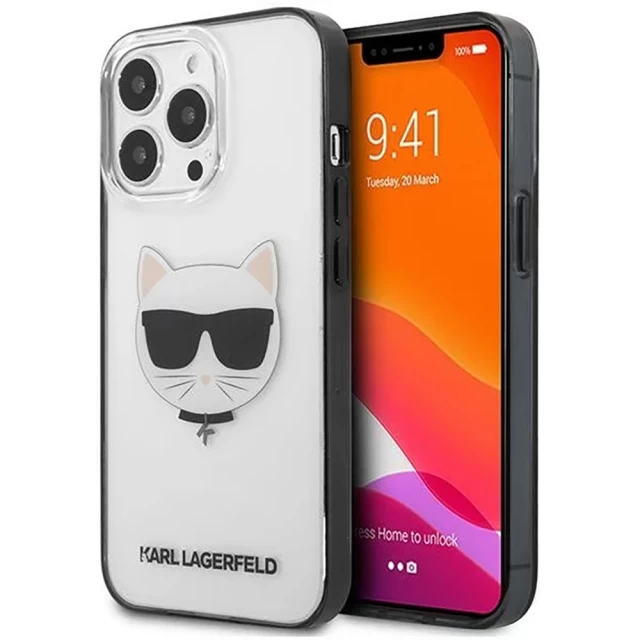 Чохол Karl Lagerfeld Iconic Choupette для iPhone 13 Pro Transparent (KLHCP13LHCHCK)