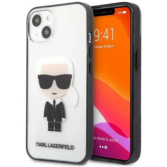 Чехол Karl Lagerfeld Iconic Karl для iPhone 13 Transparent (KLHCP13MHIKCK)