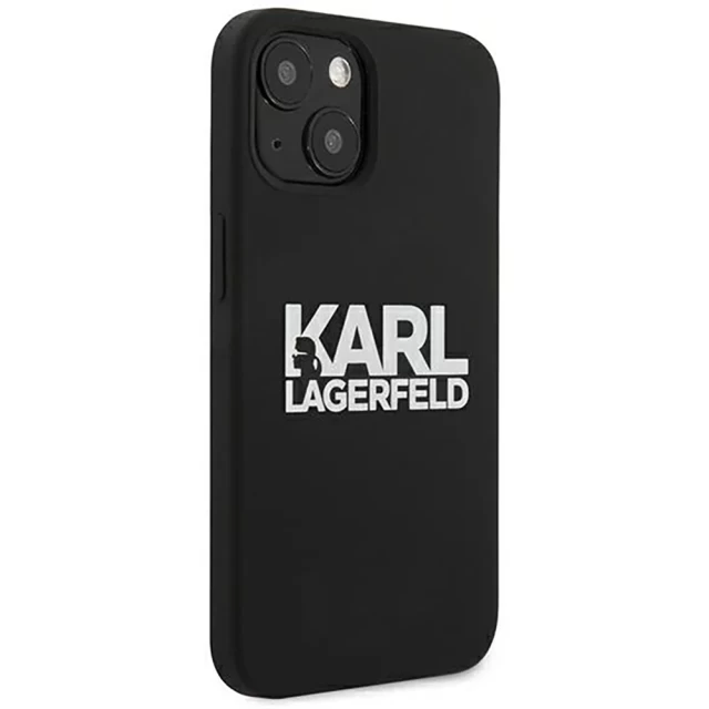 Чохол Karl Lagerfeld Silicone Stack Logo для iPhone 13 mini Black (KLHCP13SSLKLRBK)