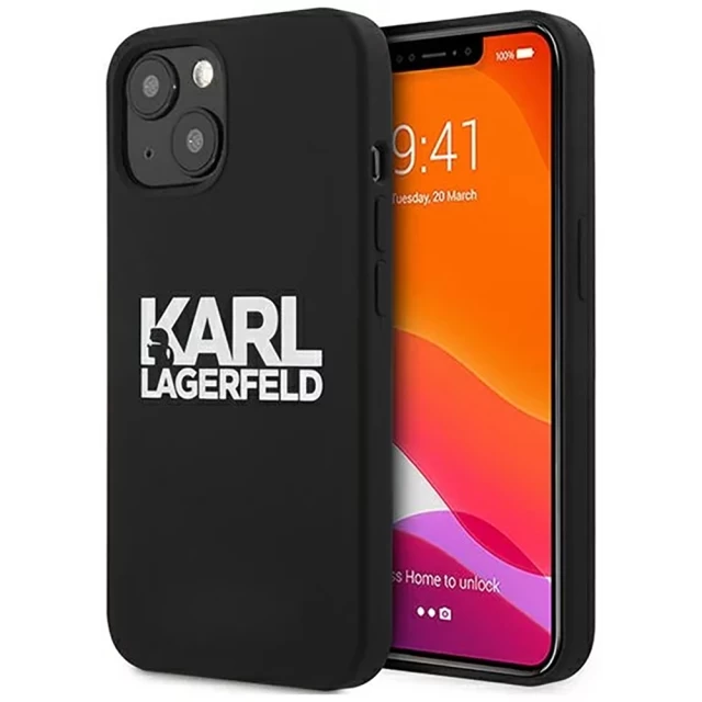 Чехол Karl Lagerfeld Silicone Stack Logo для iPhone 13 mini Black (KLHCP13SSLKLRBK)