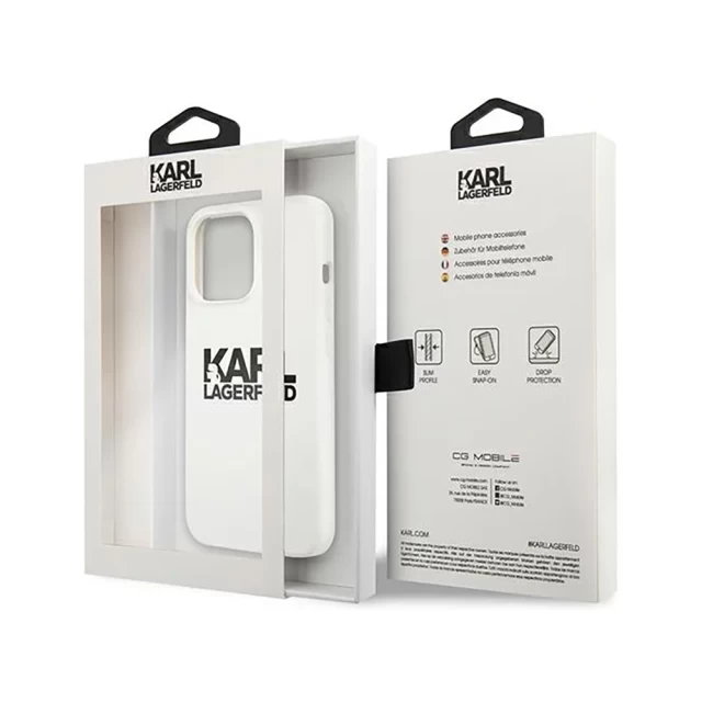 Чохол Karl Lagerfeld Silicone Stack Logo для iPhone 13 Pro Max White (KLHCP13XSLKLWH)