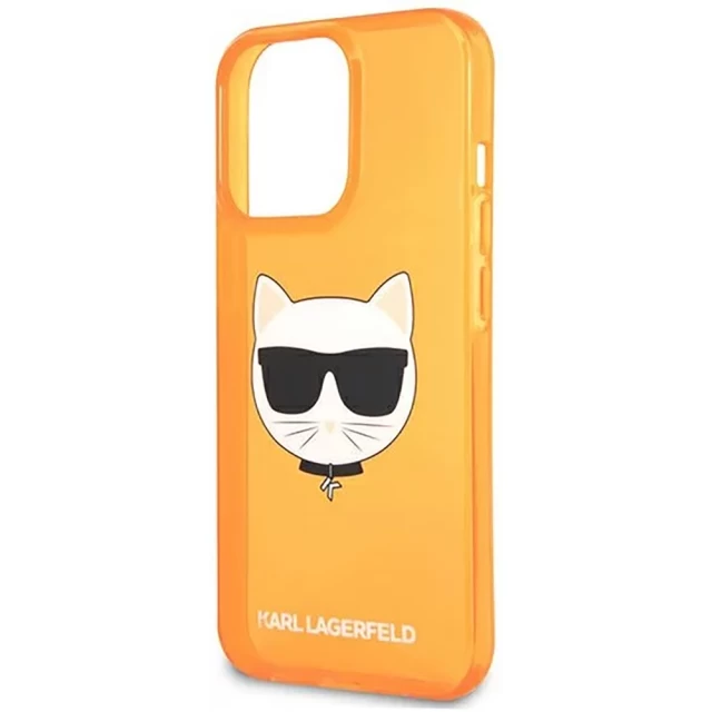 Чохол Karl Lagerfeld Glitter Choupette Fluo для iPhone 13 Pro Orange (KLHCP13LCHTRO)