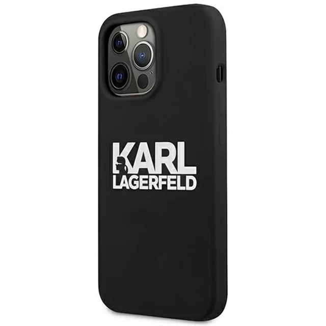 Чохол Karl Lagerfeld Silicone Stack Logo для iPhone 13 Pro Black (KLHCP13LSLKLRBK)