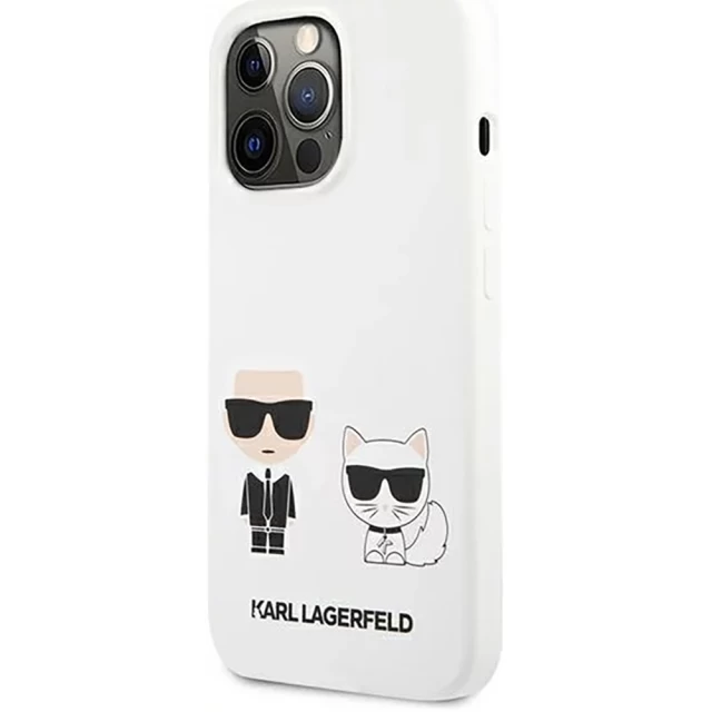 Чехол Karl Lagerfeld Karl and Choupette для iPhone 13 Pro White (KLHCP13LSSKCW)