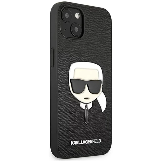 Чохол Karl Lagerfeld Saffiano Iconic Karl's Head для iPhone 13 Black (KLHCP13MSAKHBK)