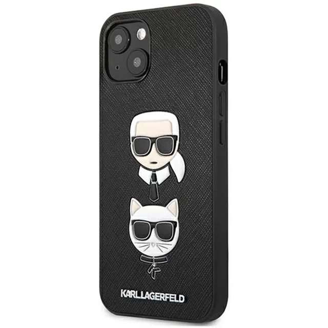 Чехол Karl Lagerfeld Saffiano Iconic Karl and Choupette для iPhone 13 mini Black (KLHCP13SSAKICKCBK)