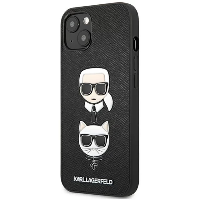 Чохол Karl Lagerfeld Saffiano Iconic Karl and Choupette для iPhone 13 mini Black (KLHCP13SSAKICKCBK)