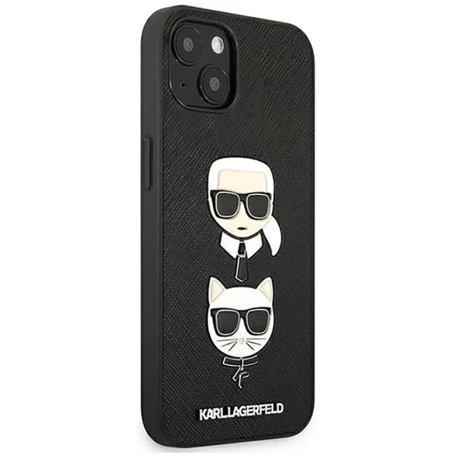 Чохол Karl Lagerfeld Saffiano Iconic Karl and Choupette для iPhone 13 mini Black (KLHCP13SSAKICKCBK)