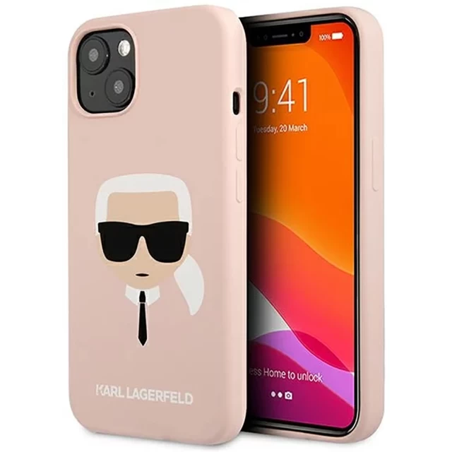 Чехол Karl Lagerfeld Karl's Head для iPhone 13 mini Pink (KLHCP13SSLKHLP)