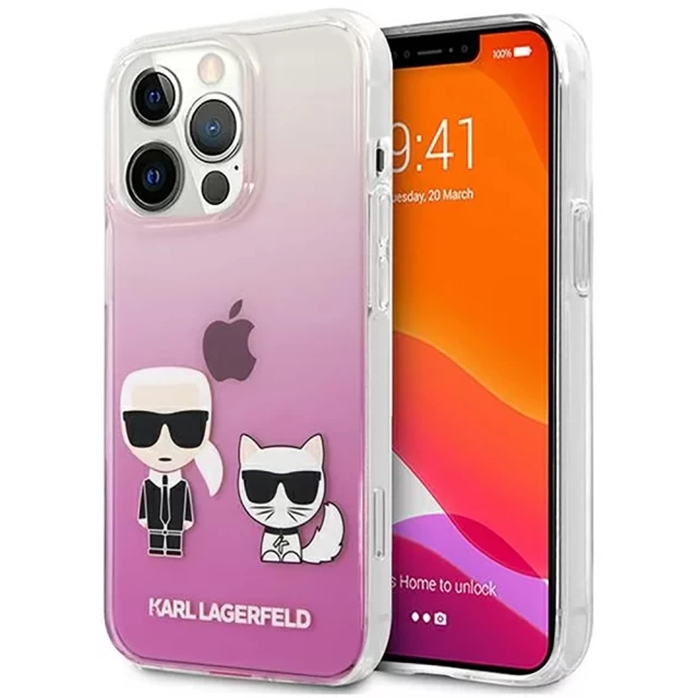 Чохол Karl Lagerfeld Karl and Choupette для iPhone 13 Pro Max Pink (KLHCP13XCKTRP)