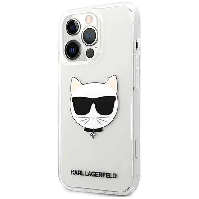 Чехол Karl Lagerfeld Saffiano Choupette Head для iPhone 13 Pro Max Transparent (KLHCP13XCTR)