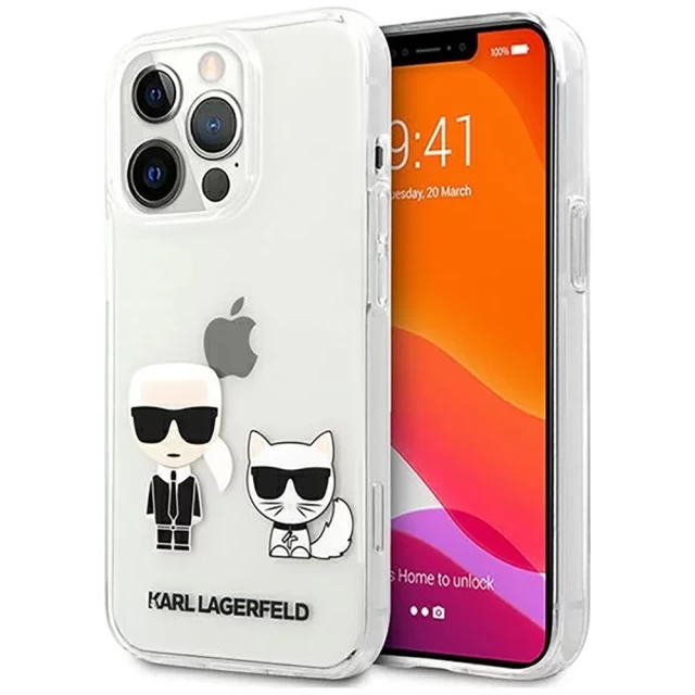 Чехол Karl Lagerfeld Karl and Choupette для iPhone 13 Pro Transparent (KLHCP13LCKTR)