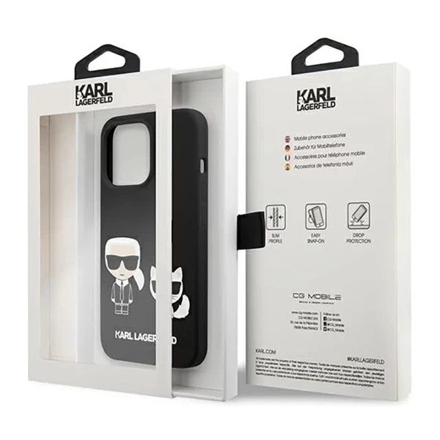Чохол Karl Lagerfeld Karl and Choupette для iPhone 13 Pro Black (KLHCP13LSSKCK)