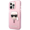 Чехол Karl Lagerfeld Glitter Karl's Head для iPhone 13 Pro Pink (KLHCP13LKHTUGLP)