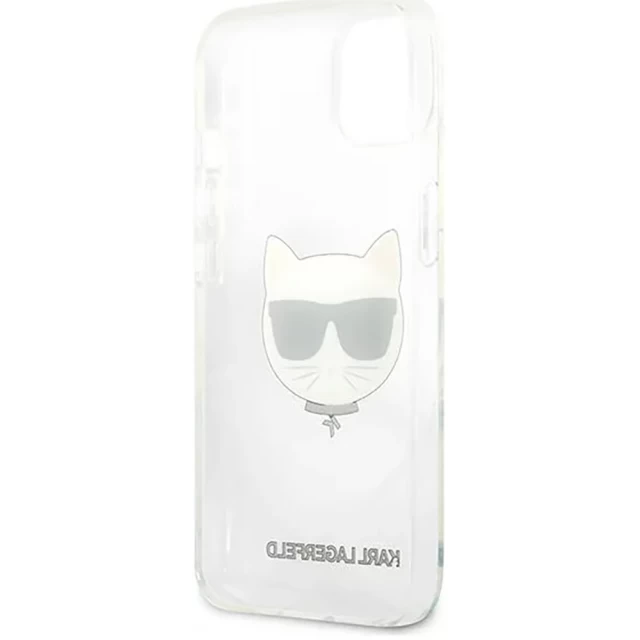Чехол Karl Lagerfeld Saffiano Iconic Karl and Choupette Head для iPhone 13 Transparent (KLHCP13MCTR)