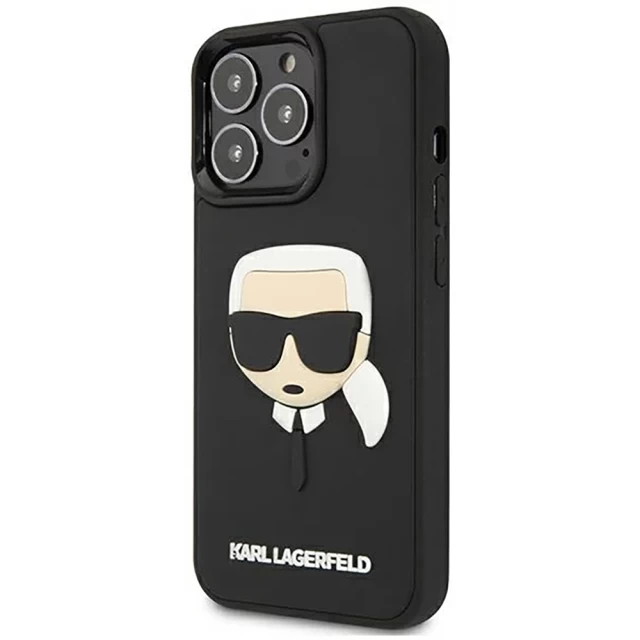 Чехол Karl Lagerfeld Karl's Head для iPhone 13 Pro Black (KLHCP13LKH3DBK)