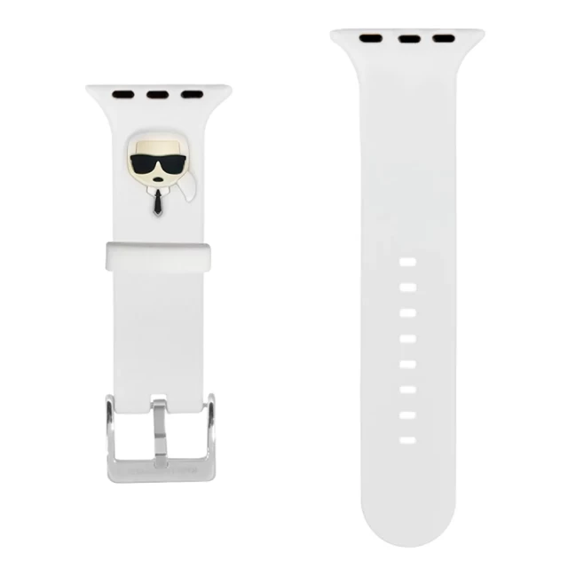 Ремінець Karl Lagerfeld Karl Heads для Apple Watch 49 | 45 | 44 | 42 mm White (KLAWLSLKW)