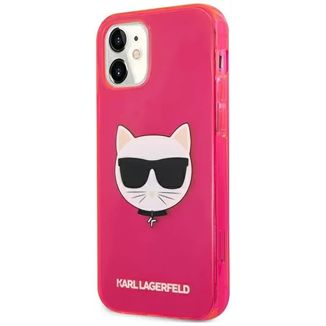 Чохол Karl Lagerfeld Glitter Choupette Fluo для iPhone 12 mini Pink (KLHCP12SCHTRP)