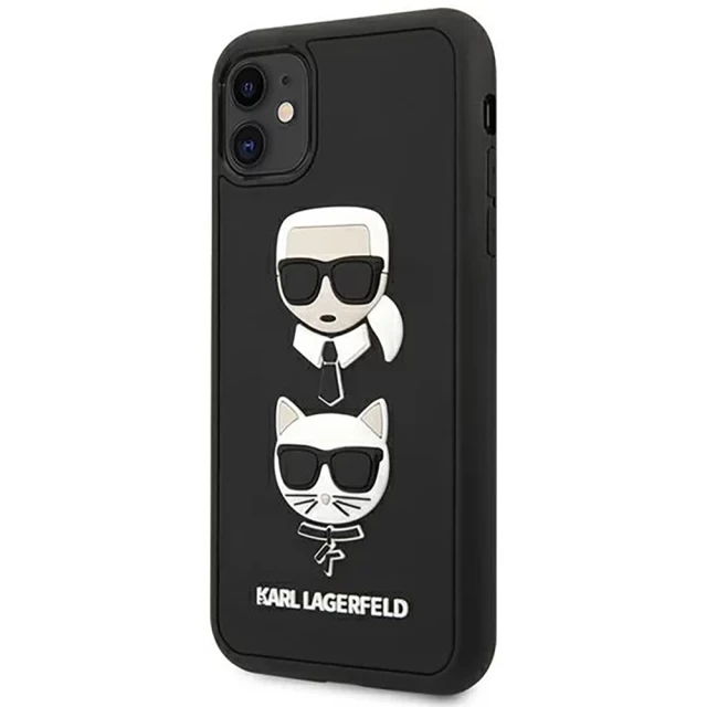 Чохол Karl Lagerfeld Rubber Carl and Choupette для iPhone 11 Black (KLHCN61IK3DKC)