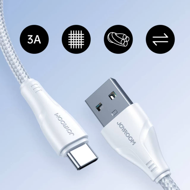 Кабель Joyroom Surpass Series Fast Charging USB-A to USB-C 3m White (S-UC027A113W)