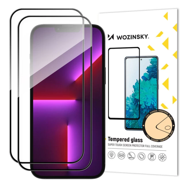 Защитное стекло Wozinsky Tempered Glass Full Glue для iPhone 15 Plus Black (2 Pack) (9145576280270)