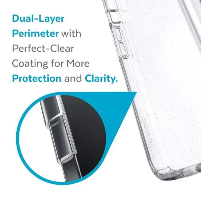 Чохол Speck Presidio Perfect-Clear with Glitter для iPhone 13 Pro Clear Platinum Glitter (840168504978)