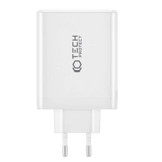 Мережевий зарядний пристрій Tech-Protect QC/PD 100W 3xUSB-C | USB-A White (9490713934814)