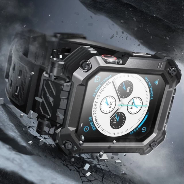 Чохол і захисне скло Supcase Unicorn Beetle Pro & Tempered Glass для Apple Watch 45 | 44 mm Black (843439123076)