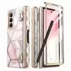 Чехол и защитное стекло Supcase Cosmo Pen для Samsung Galaxy Fold5 (F946) Marble Pink (843439123847)