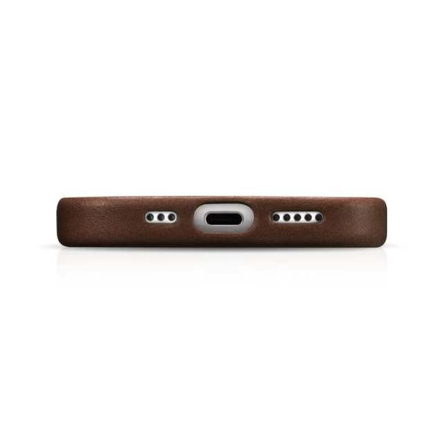 Чохол iCarer Oil Wax Premium Leather Case для iPhone 15 Pro Max Brown with MagSafe (6975092680796)