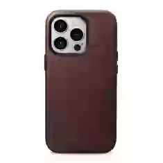 Чохол iCarer Oil Wax Premium Leather Case для iPhone 15 Pro Brown with MagSafe (6975092680321)