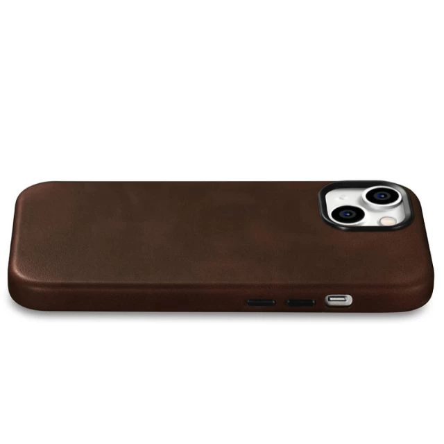 Чохол iCarer Oil Wax Premium Leather Case для iPhone 15 Plus Brown with MagSafe (6975092680772)