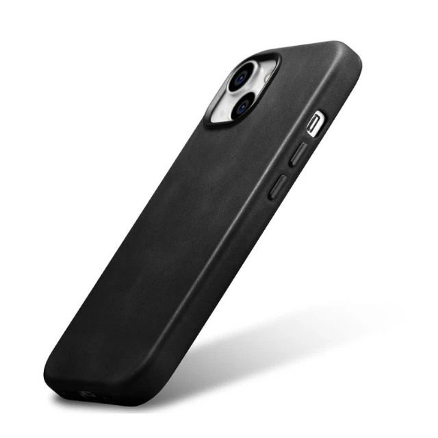 Чохол iCarer Oil Wax Premium Leather Case для iPhone 15 Black with MagSafe (6975092689980)
