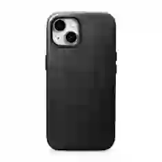 Чехол iCarer Oil Wax Premium Leather Case для iPhone 15 Black with MagSafe (6975092689980)