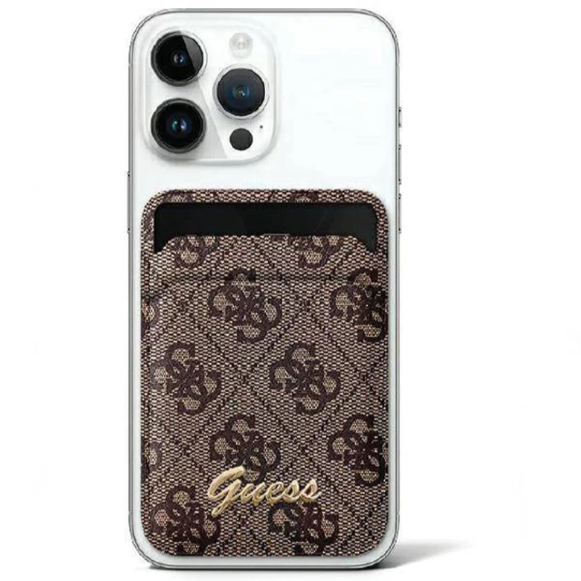 Чохол-гаманець Guess 4G Classic Logo (Card Slot) Brown with MagSafe (GUWMSHG4SHW)