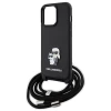 Чохол Karl Lagerfeld Crossbody Saffiano Metal Pin Karl & Choupette для iPhone 13 | 13 Pro Black (KLHCP13LSAKCPSK)