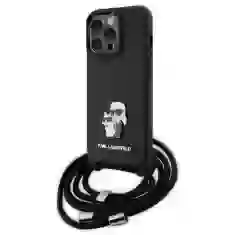 Чохол Karl Lagerfeld Crossbody Saffiano Metal Pin Karl & Choupette для iPhone 13 | 13 Pro Black (KLHCP13LSAKCPSK)