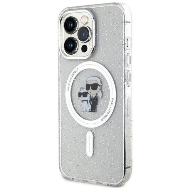 Чехол Karl Lagerfeld Karl & Choupette Glitter для iPhone 13 | 13 Pro Transparent with MagSafe (KLHMP13LHGKCNOT)
