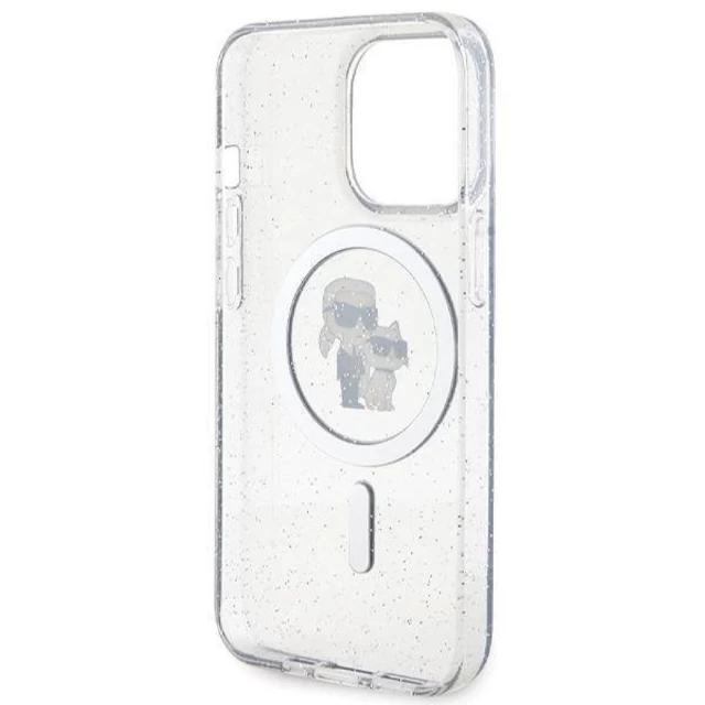 Чехол Karl Lagerfeld Karl & Choupette Glitter для iPhone 13 | 13 Pro Transparent with MagSafe (KLHMP13LHGKCNOT)