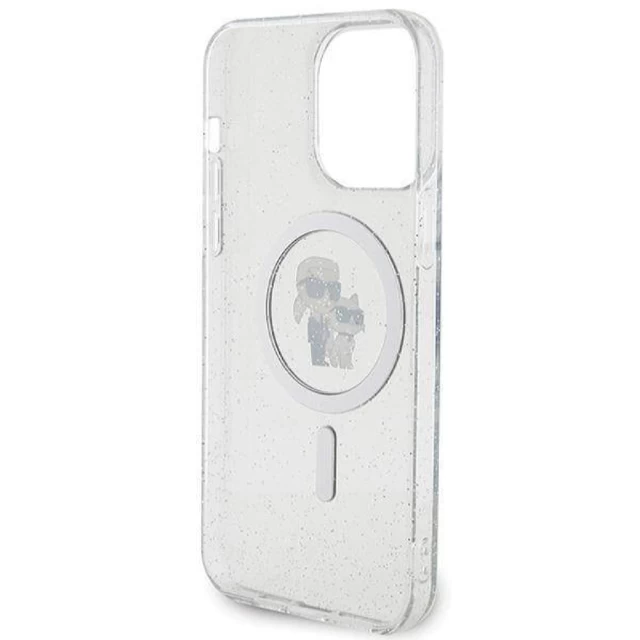 Чехол Karl Lagerfeld Karl & Choupette Glitter для iPhone 14 Pro Max Transparent with MagSafe (KLHMP14XHGKCNOT)