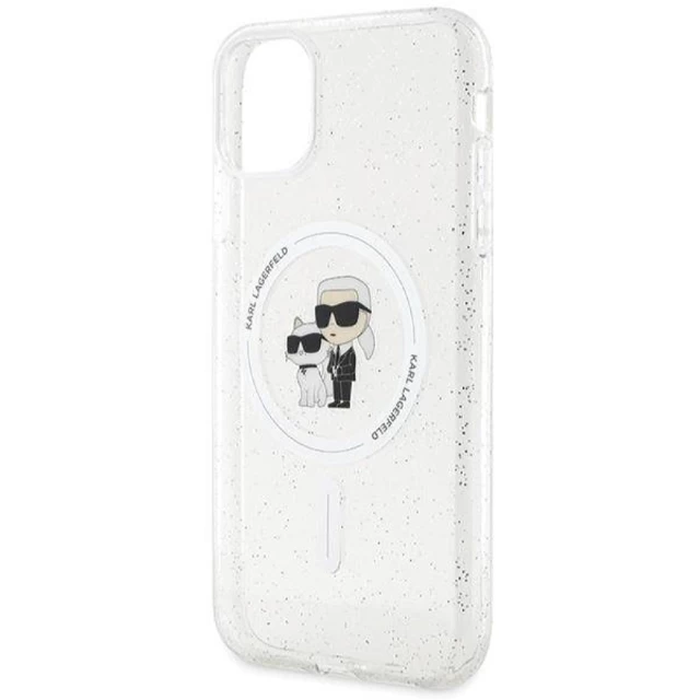 Чехол Karl Lagerfeld Karl & Choupette Glitter для iPhone 11 | XR Transparent with MagSafe (KLHMN61HGKCNOT)
