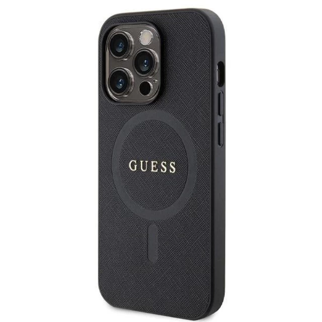 Чохол Guess Saffiano для iPhone 14 Pro Black with MagSafe (GUHMP14LPSAHMCK)