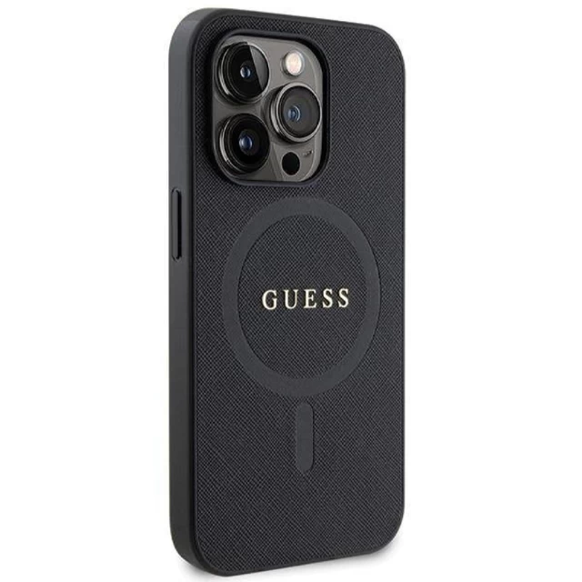 Чехол Guess Saffiano для iPhone 14 Pro Black with MagSafe (GUHMP14LPSAHMCK)