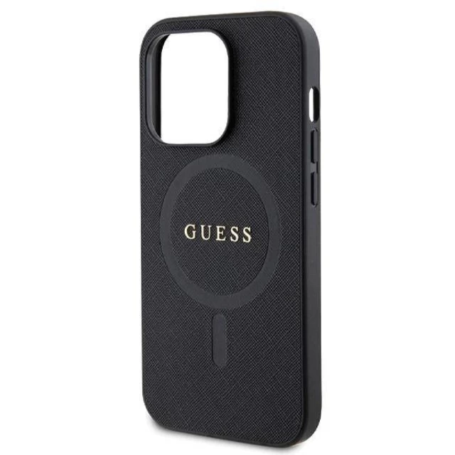 Чохол Guess Saffiano для iPhone 14 Pro Black with MagSafe (GUHMP14LPSAHMCK)