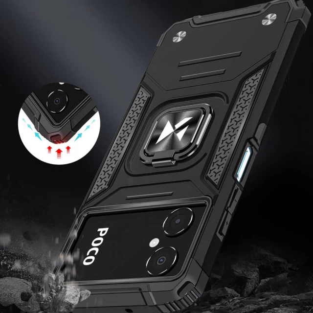 Чохол Wozinsky Ring Armor для Xiaomi Poco C40 Black (9145576265765)