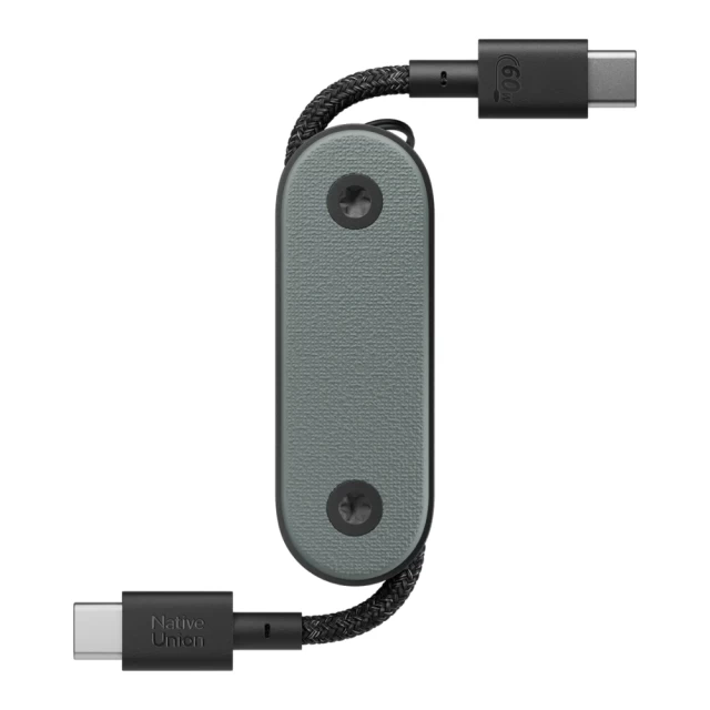 Кабель Native Union Pocket Cable USB-C to USB-C 0.17 m Slate Green (POCK-C-GRN-NP)